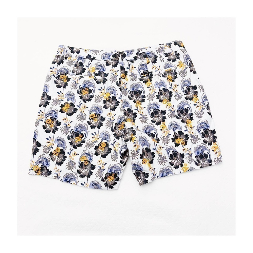 Club Monaco Baxter Fit Printed Shorts Embroidered SZ32
